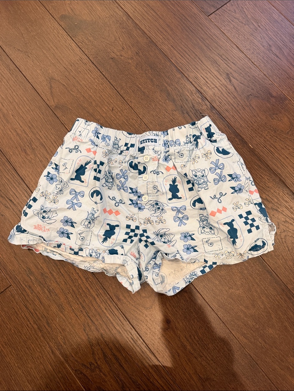 Disney Stitch Girls 4th of July Printed Boxer Shorts Size Large - C72-058